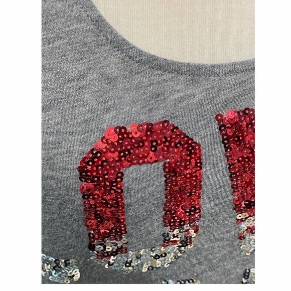 Victoria's Secret Pink Love Pink Sequin Tank Top Red Silver Blue Red Gray XS - Picture 2 of 10